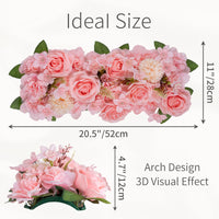 2 x Brand New Inweder Pink Roses Artificial Flowers for Decoration 4 Pcs Flower Panels for Table Decorative Flower Arrangements with Plastic Base Silk Flowers for Wedding Reception Table Runner Home Decoration - RRP €155.92