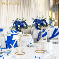 1 x Brand New NUPTIO Flower Balls for Wedding Centerpieces 6 Pack 35cm Diameter Royal Blue White Artificial Flowers Roses Ball for Tables Fake Rose Arrangement Wedding Party Decorations - RRP €159.98