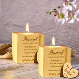 1 x Brand New Gulfmew 2 Sets of Mother s Day Gifts Wooden Candle Holders for Mom with Tea Lights Cards Organza Bags Birthday Gifts from Daughter for Valentine s Day Christmas Thanksgiving - RRP €19.2