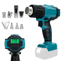 1 x RAW Customer Returns Hot air gun compatible with Makita 18V batteries not included , adjustable temperature wind speed, max 550 C, LCD display, for welding, drying, DIY, painting, stripping - RRP €65.99