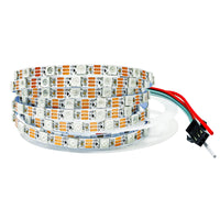 1 x RAW Customer Returns Tesfish WS2812B LED Strip Lights 5V, 5mm Wide Ultra Thin RGB LED Pixel Strip 2m 5050 120 LEDs IP30 White PCB Full Color Individually Addressable LED Light Strip for DIY Advertising Decoration - RRP €20.16