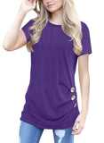 1 x RAW Customer Returns MOLERANI Women s Casual Short Sleeve T-Shirt Blouse Tops with Round Neck and Loose Tunic T-Shirt Purple, 2XL  - RRP €22.89