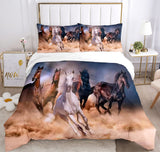 1 x RAW Customer Returns JEFFEL Horse bed linen set 135 x 200 cm, children s bed linen, horse motif 3D animal motif, microfibre, very soft, children s bed linen set with duvet cover and pillowcase 135 x 200 cm, horse-2  - RRP €29.99