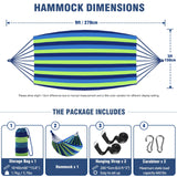 1 x RAW Customer Returns Anyoo Hammock Outdoor Cotton Comfortable Fabric with Tree-Friendly Straps for Hanging, Robust Portable Hammock with Travel Bag for Garden, Indoor, Balcony, Terrace, Camping - RRP €27.99