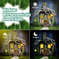 2 x Brand New Yuragim Fairy Door Garden Glow in the Dark Miniature Fairy Window and Door, Fairy Garden Front Door, Gnome Door Patio Lawn Ornament Accessories Gardens Outdoor Statues Trees Decoration Christmas Gift Children - RRP €40.8