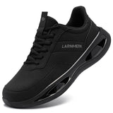 1 x RAW Customer Returns LARNMERN Men s Safety Shoes Non-Slip Steel Toe Cap Work Shoes Breathable Cushioning Lightweight Safety Shoes Pitch Black, 45EU  - RRP €42.29