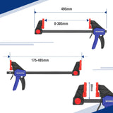 1 x RAW Customer Returns WORKPRO 2 Piece Professional Carpenter Clamps, 305mm Wood Clamp Set, 136kg Clamping Force, Quick Release for Tightening and Lengthening, One-Handed Wood Fixing - RRP €40.33