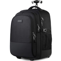 1 x RAW Customer Returns YOREPEK Wheeled Travel Backpack, 17 Wheeled Laptop Backpack with USB Charging Port, Travel Backpack for Easyjet, Cabin Bag and Suitcase Waterproof, Black, 17 Inch Business , - RRP €70.58