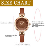 1 x RAW Customer Returns JewelryWe Women s Leather Analog Quartz Round Simple Watch with Slim Strap 3 ATM Waterproof Gift for Ladies Brown Strap - RRP €52.8