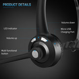 2 x RAW Customer Returns BlueFire Bluetooth Headset, Wireless Headset PC Headset with Microphone, Bluetooth Wireless Headphones with Smart Noise Cancellation for Mobile Phone, Office, Business Office, Truck Driver Call Center Skype - RRP €31.32