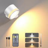 1 x RAW Customer Returns LED wall lamp inside with battery, wall light wireless dimmable, remote control touch control, 3 color temperatures and 3 brightness levels, 360 rotatable, for living room, bedroom, staircase, hallway - RRP €10.07