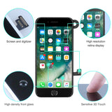 1 x RAW Customer Returns bokman for iPhone 7 black complete display replacement screen LCD glass touchscreen pre-assembled with home button, front camera and earpiece - RRP €38.99