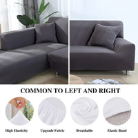 1 x RAW Customer Returns Jaotto Sofa Covers Sofa Cover Elastic Spandex Stretch Sofa Covers Couch Cover for L-Shaped Sofa Universal Washable Sofa Cover 2-Seater Anti-Slip 2 Seater 2 Seater, Gray  - RRP €54.44