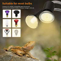 1 x RAW Customer Returns LEDBOKLI Turtle Heat Lamp Heat Light Bulbs 3.5W 25W 50W for Aquarium Reptile with Clip E27 Lamp Holder UVA UVB 2 Lamp Heads 360 for Reptiles, Lizards, Turtle Snakes, Pet Habitat - RRP €29.99