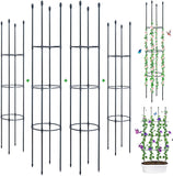 1 x RAW Customer Returns ThxToms 4 pieces garden trellis made of metal core 160CM with 60 plant clips Tomato cage plant support obelisk climbing frame trellis Trellis climbing aid Climbing plants, tomatoes, roses - RRP €69.99