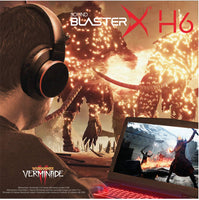 1 x RAW Customer Returns CREATIVE Sound BlasterX H6 USB Gaming Headset, Virtual 7.1 Surround Sound, Hardware EQ Modes, Ambient Monitoring - Compatible with PS4, Xbox One, Nintendo Switch and PC, Black - RRP €47.5