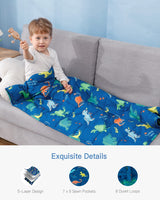 1 x RAW Customer Returns Sivio Weighted Blanket for Children, Soft Cuddly Duvet for Naturally Soothing and Healthy Sleep, Gift for Boys and Girls, 2.3 kg, 90 x 120 cm, Dinosaur, Blue - RRP €40.33