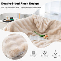 1 x RAW Customer Returns Ergocar Cuddly Blanket, Soft Artificial Rabbit Fur Blanket, Fluffy Sofa Blanket Double Face Thick Blanket for Couch, Chair and Bed, Decorative for All Seasons - RRP €81.6