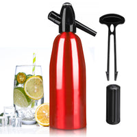 1 x RAW Customer Returns Soda water carbonator, 1L soda maker, soda siphon with pressure regulator, aluminum sparkling water maker for homemade juices, mojitos, cocktails, drinks - RRP €38.32