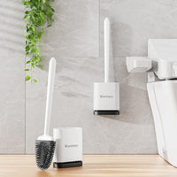 2 x RAW Customer Returns Waretary 2 Pack Toilet Brush Silicone, WC Brush Toilet Brush Holder, Flexible Brush Head for Deep Cleaning, Quick-drying Toilet Brush Wall Mounted Standing for Bathroom White  - RRP €40.32