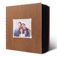 1 x RAW Customer Returns Creawoo Wooden Photo Album DIY Photo Book for Gluing Large Spiral Book 30 x 30 cm, Scrapbook Guest Book with 80 Black Pages, Perfect for Wedding, Baby, Travel, Anniversary, Birthday Gift - RRP €22.99