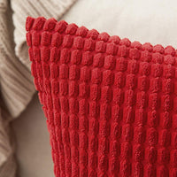 1 x RAW Customer Returns MIULEE Set of 2 Corduroy Velvet Decorative Cushion Covers Sofa Cushion Decorative Cushion Couch Cushion Cushion Cover Cushion for Living Room Bedroom 50 x 50 cm, 20 x 20 Inches Red - RRP €18.14