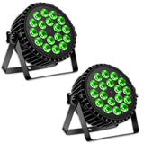 1 x RAW Customer Returns DELIBANG LED Par Spotlight 200W 18 LED Stage Light Spotlight Disco Light Party Light, 8CH Par LED RGBW DMX Strobe Sound Active Mode Lighting DJ Light Effect for Show Bar KTV Party Halloween 2pc - RRP €152.99