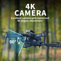 1 x RAW Customer Returns F407 drone with camera 4K with 360 active obstacle avoidance, RC drone quadcopter with FPV WiFi transmission, drones with optical flow positioning, dual cameras for beginners, 2 batteries - RRP €55.07