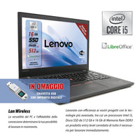 1 x RAW Customer Returns Lenovo, Thinkpad Intel Core i5-6Th laptop PC, 16 GB RAM, 512 GB SSD, ready to use with Libre package, 14 HD display, W10 and Fingerprint USB stick Refurbished  - RRP €215.41