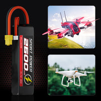 1 x RAW Customer Returns Hilldow M11 RC Battery 3S LiPo Battery 11.1V 65C 2600mAh with XT60 Plug, 2 Pack Lipo Battery Rechargeable for RC Airplane UAV Drone FPV - RRP €40.99