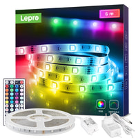 1 x RAW Customer Returns Lepro LED Strip 6M, RGB LED Strip Self-Adhesive 5050 SMD, LED Tape 24VDC, LED Light Strip IP20, LED Strip Light Chain Dimmable with Power Supply Remote Control Controller for Home, Party, Kitchen - RRP €17.99