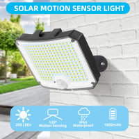 1 x RAW Customer Returns YOOULIT Solar Outdoor Light 208LED, Solar Outdoor Light with Motion Sensor, 3 Modes IP65 Waterproof, 180 Lighting Angle, Solar Garden Wall Light with 5m Cable - RRP €28.33