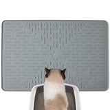 1 x RAW Customer Returns OHMO cat litter mat made of premium silicone 60 40 CM, waterproof and BPA-free cat litter mat, easy to clean and keeps your home clean Gray  - RRP €16.99