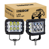 1 x RAW Customer Returns RIGIDON 2 Pcs Led work light, 12V 24V 4 inch 10cm 60W spot spotlight offroad lighting for car SUV ATV, tractor, truck, 4x4, 6000K white led fog light, led work light spotlight - RRP €35.99