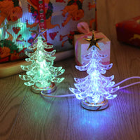 6 x Brand New minkissy 2pcs Christmas Tree Shape Table Lamp USB Powered Desktop Lamp Night Light Decor for Home Holiday Decorative Silver  - RRP €136.8