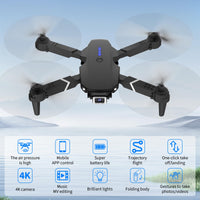 1 x RAW Customer Returns Drone with camera HD 4K, RC foldable FPV WiFi live transmission drone for children beginners,  long flight time, headless mode, trajectory flight, obstacle avoidance, one key take-off landing, headless mode - RRP €46.38