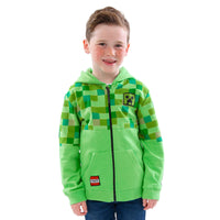 1 x RAW Customer Returns Minecraft Boys Sweatshirts Creeper Zipper Sweatshirt Hoodie TNT Gamer Clothing for Children - Green - 11 to 12 Years - RRP €30.11