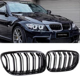 1 x RAW Customer Returns Gangying E90 E91 Bumper Grille for BMW 3 Series E90 E91 Front Grille 3 series E90 E91 touring Black 2009 2010 2011 - RRP €41.34