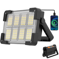 1 x RAW Customer Returns OHAYORI LED construction spotlight battery, 4 modes LED camping lamp rechargeable, LED portable construction spotlight USB rechargeable power bank, dimmable emergency light for garden, fishing, camping,  - RRP €19.99