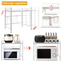 1 x RAW Customer Returns OUUTMEE White microwave rack 2-tier microwave stand Carbon steel material microwave shelf microwave holder kitchen countertops Stable and strong - RRP €29.99