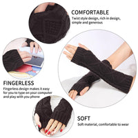 1 x Brand New QZMVER Women s Fingerless Winter Knitted Gloves, Women s Winter Arm Warmers, Warm Pure Acrylic Long Fingerless Gloves for Women, Fingerless Arm Warmers, Women s Winter Knitted Gloves-brown. - RRP €14.11