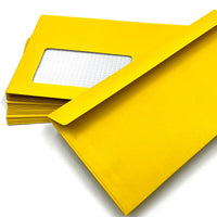 1 x RAW Customer Returns umschlag-discount - 50 envelopes with window, yellow, sulphur yellow, DIN long 220 x 110 mm, self-adhesive strip, window envelopes - RRP €13.1