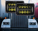 1 x RAW Customer Returns SXMA LED Headlights 4x6 inch DOT Approved Rectangular LED Lamp High Low Beam DRL Lamps Sealed 5D LED Projector Headlamp for Freightliner Kenworth Peterbilt Truck 2PCS  - RRP €85.0