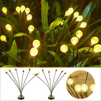 12 x Brand New Neioaas 2pcs Solar Lights Swing by Wind, 6 LED Solar Firefly Lights Waterproof Swinging Solar Lights with 2 Modes Path Lighting Decoration for Garden Yard and Pathway - Warm Lights - RRP €244.8