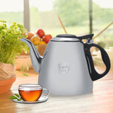 1 x RAW Customer Returns Tea kettle, stainless steel tea kettle, teapot, stove top with ergonomic handle for tea, coffee, milk 1.5L  - RRP €25.55