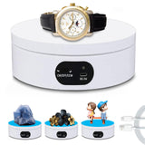 2 x RAW Customer Returns YVVV Electric Turntable, Display Stand Electric 360 Degree Turntable for Photography, Automatic Rotating Platform, 360 Degree Images, Product Display, Jewelry Watch Holder Black USB 12CM white - RRP €39.98