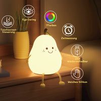 1 x RAW Customer Returns Night light for children, Kawaii pear-shaped night light for babies, silicone nursing light bedside lamp dimmable touch for girls, color changing sleeping light children s room decoration birthday gift pear shape  - RRP €18.14