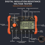 1 x RAW Customer Returns LEAGY VAD78 Digital Insulation Resistance Tester - Precision Megohmmeter for DC AC Voltage Test 20-1500V, 20-750V and Resistance Measurement 0-5000 Megohm  - RRP €69.99