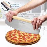 1 x RAW Customer Returns Joejis pizza cutter wooden handle 33.5 cm - pizza cutter weighing knife pizza - pizza knife - pizza cutter stainless steel - pizza cutter can be used multiple times - RRP €11.95