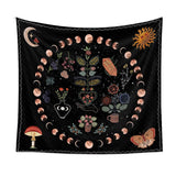 6 x Brand New JUMRHFAN Botanical Moon Phases Tapestry, Botanical and Floral Tapestry, Bohemian Mandala Wall Decor for Bedroom Aesthetic Home Dorm 130x150CM  - RRP €122.4